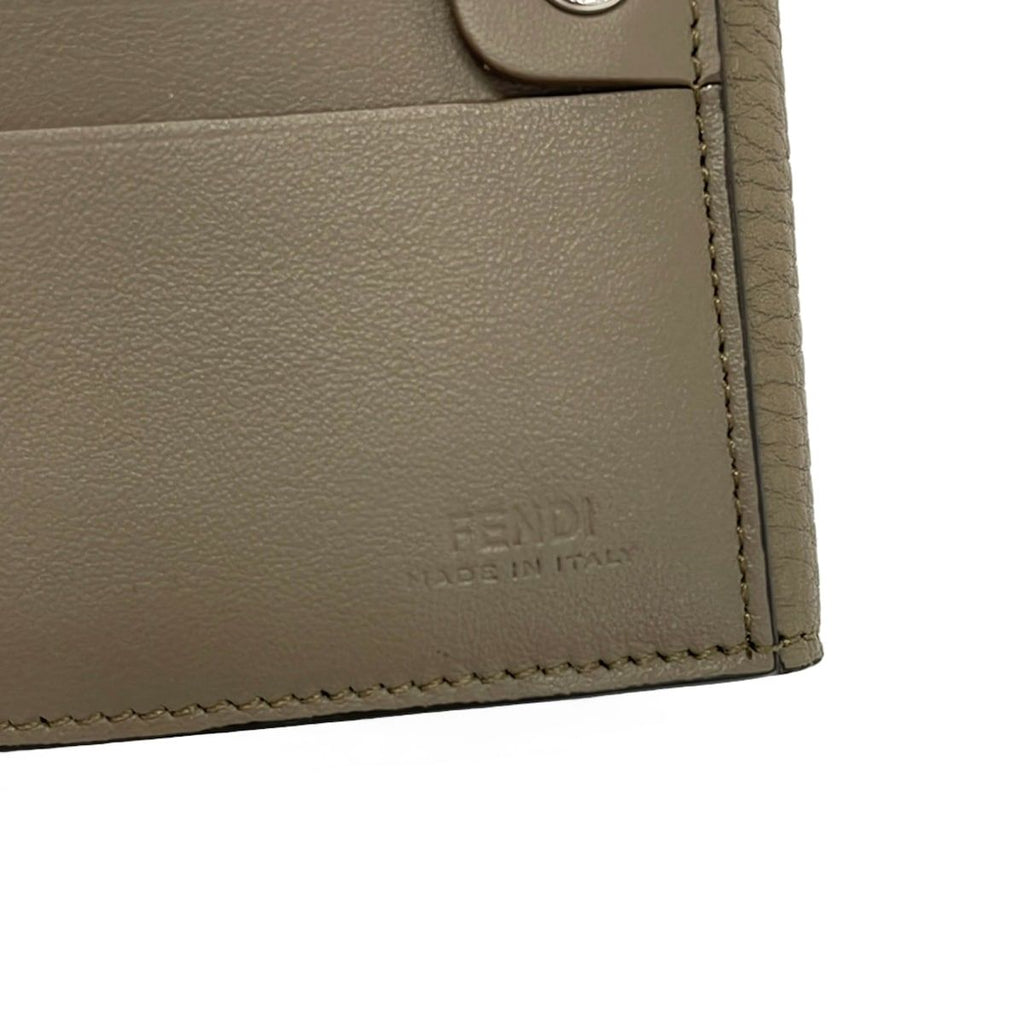 Fendi Bifold Wallet Peekaboo Gray Beige Leather — view 5
