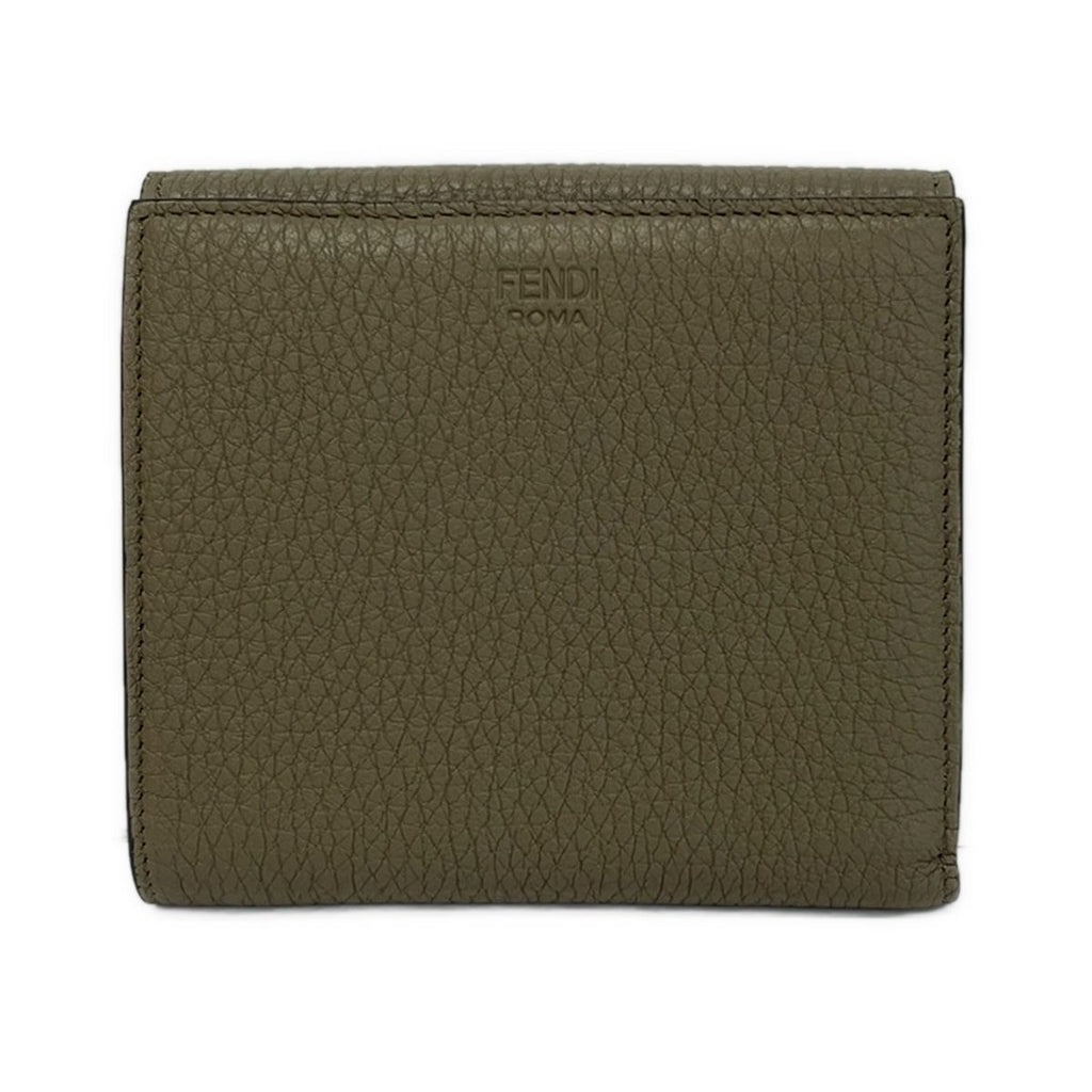 Fendi Bifold Wallet Peekaboo Gray Beige Leather — view 2