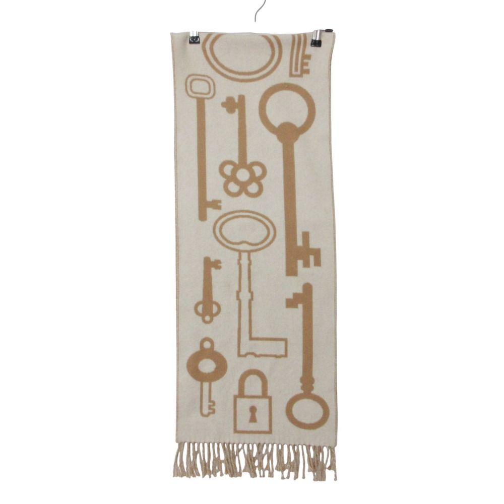 Hermes Scarf Kazak Keys Collection Cashmere Beige — view 2