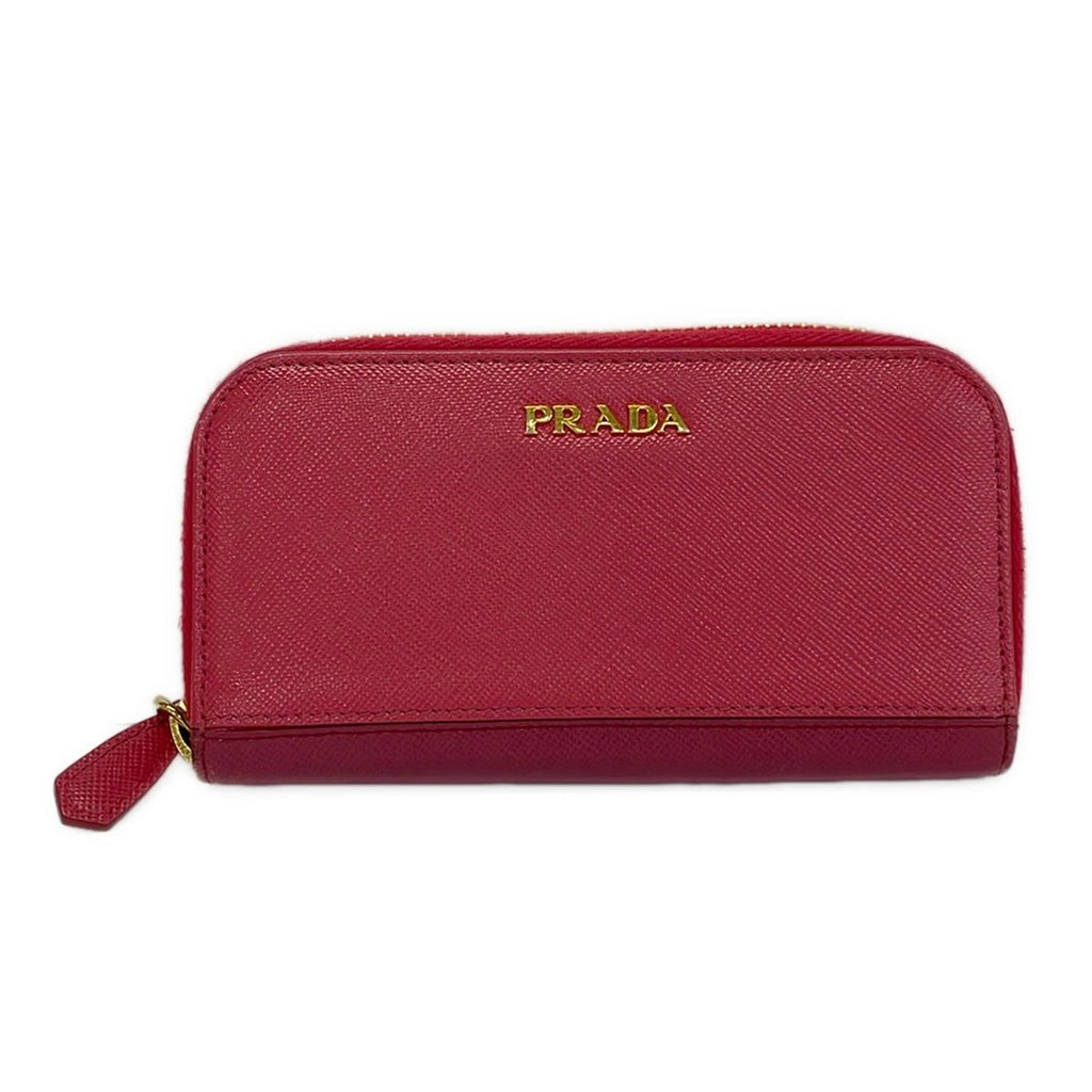 Prada Key Case Pink 6 Hook Zip Around Leather Key Holder