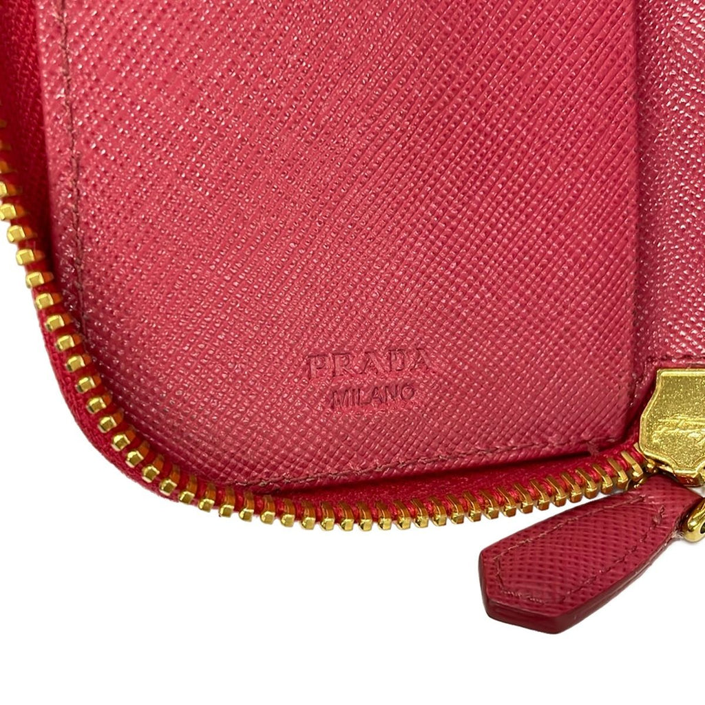 Prada Key Case Pink 6 Hook Zip Around Leather Key Holder — view 4