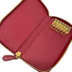 Prada Key Case Pink 6 Hook Zip Around Leather Key Holder — view 3