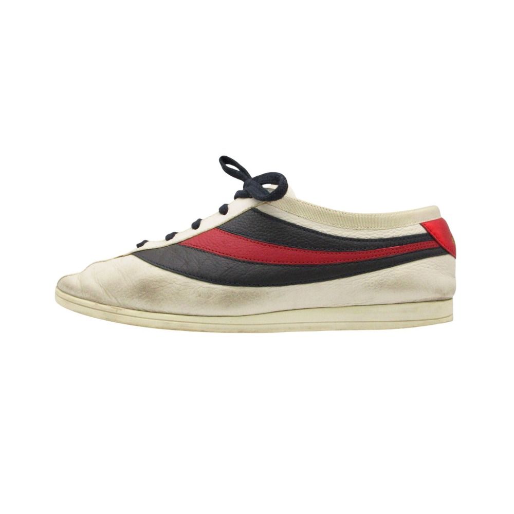 Gucci Sneakers Low Cut Falacer Ace Web Leather Cowhide Calf 6