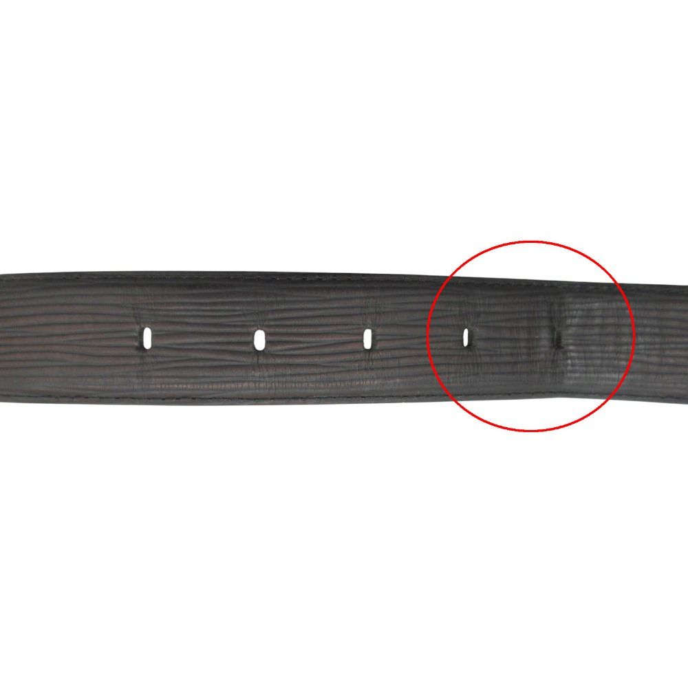 Louis Vuitton Belt Epi Ceinture Classic Noire Silver Black 110 44 — view 6