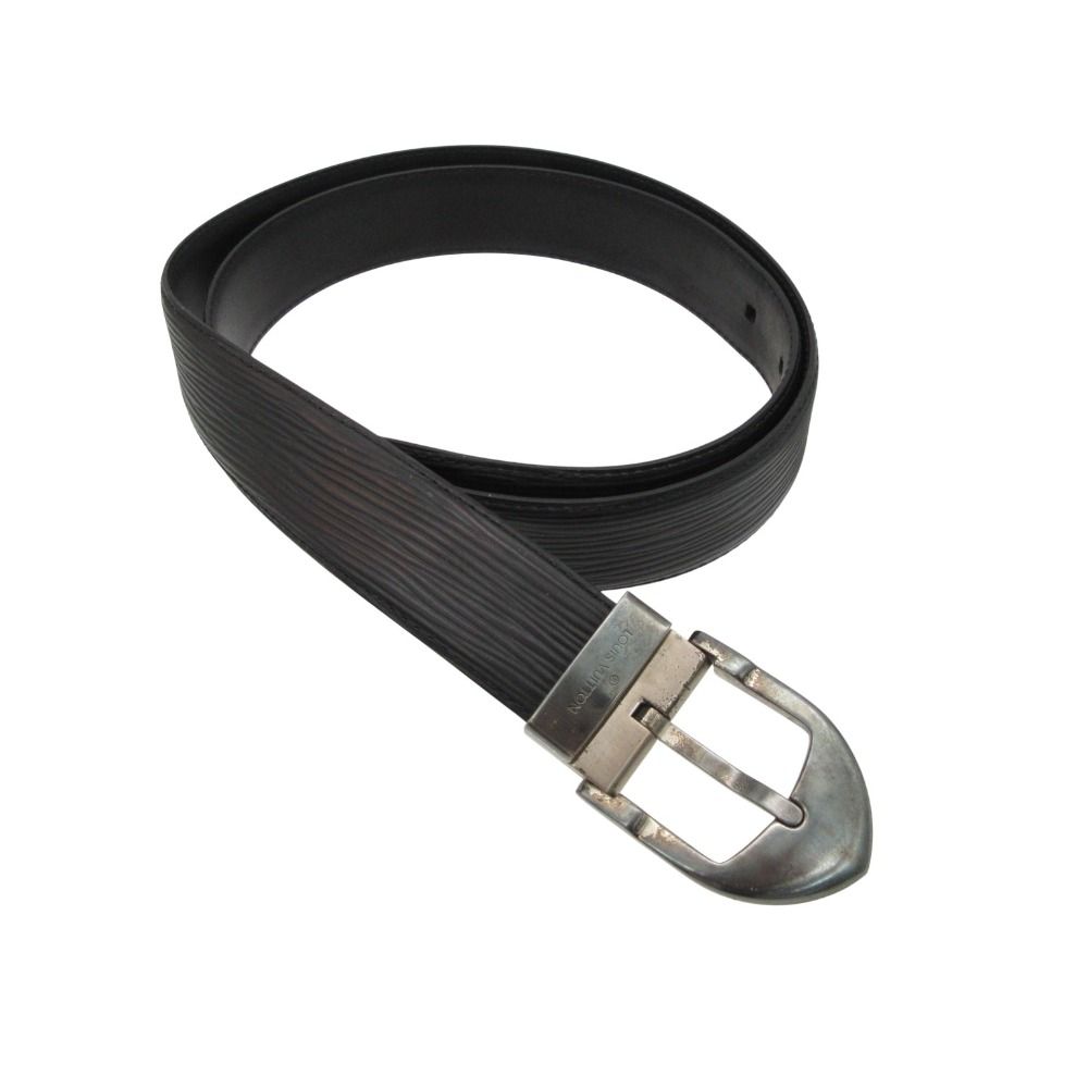 Louis Vuitton Belt Epi Ceinture Classic Noire Silver Black 110 44