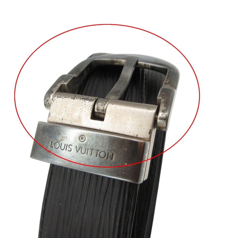 Louis Vuitton Belt Epi Ceinture Classic Noire Silver Black 110 44 — view 9