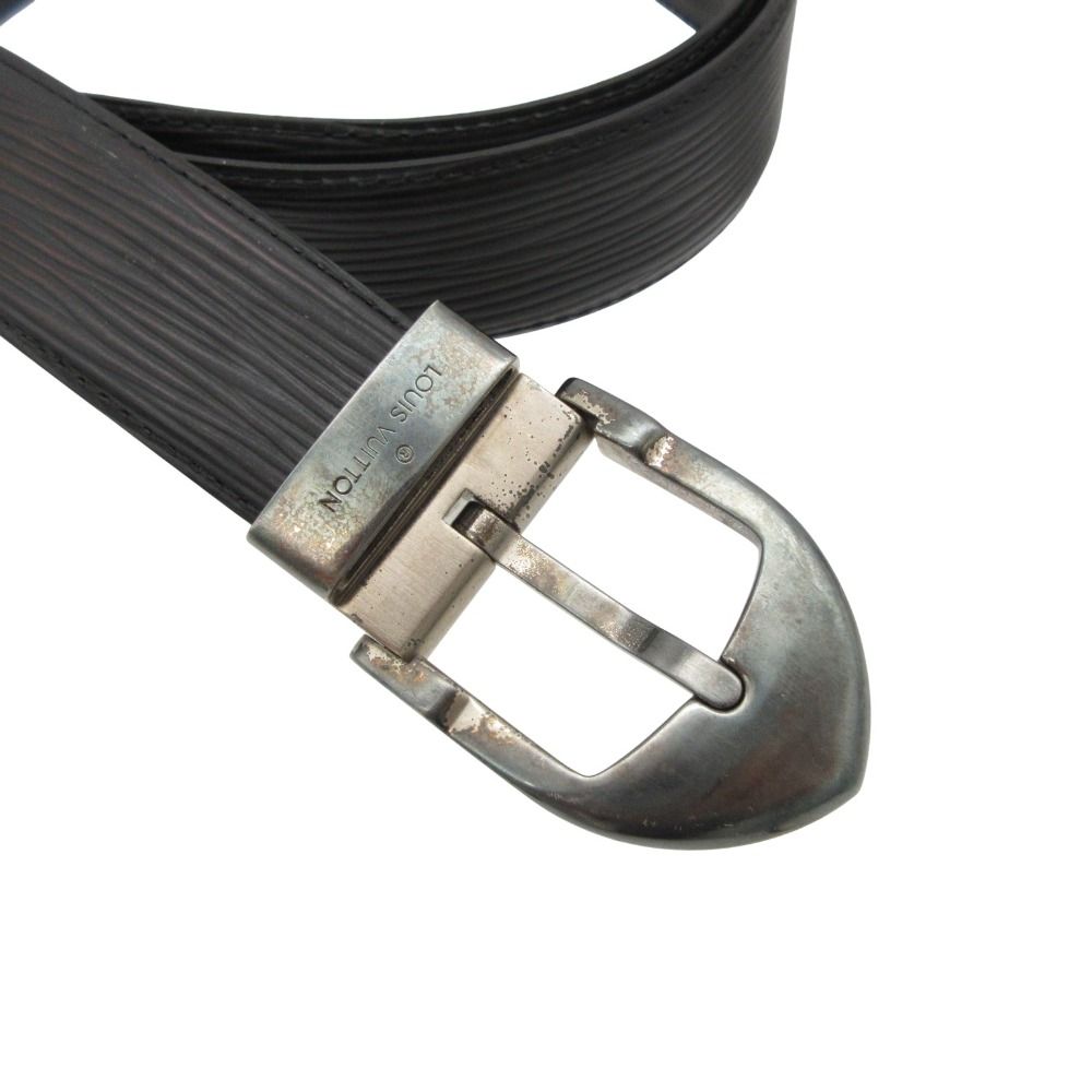 Louis Vuitton Belt Epi Ceinture Classic Noire Silver Black 110 44 — view 2