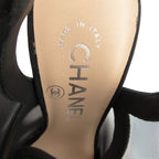 Chanel Sandals CC Logo Mesh Sling Back High Heels Shoes Mules Black 34 2 1 — view 4