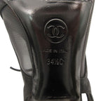 Chanel Sandals CC Logo Mesh Sling Back High Heels Shoes Mules Black 34 2 1 — view 6