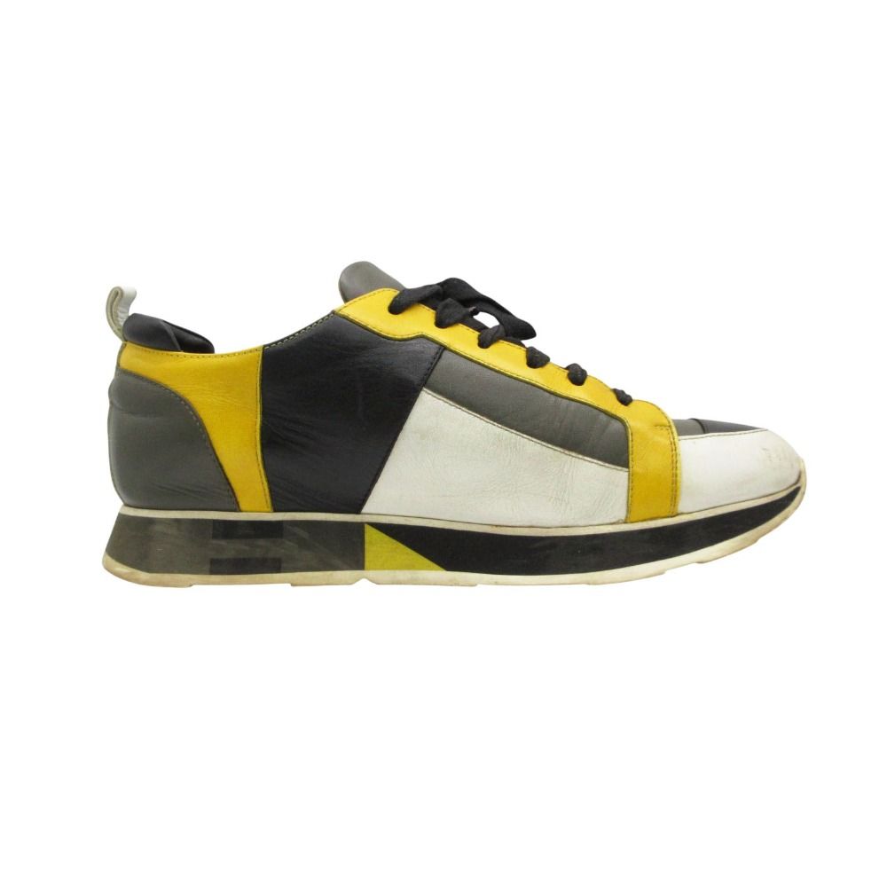 Hermes Revus Sneakers Leather Low Cut Shoes Yellow — view 2