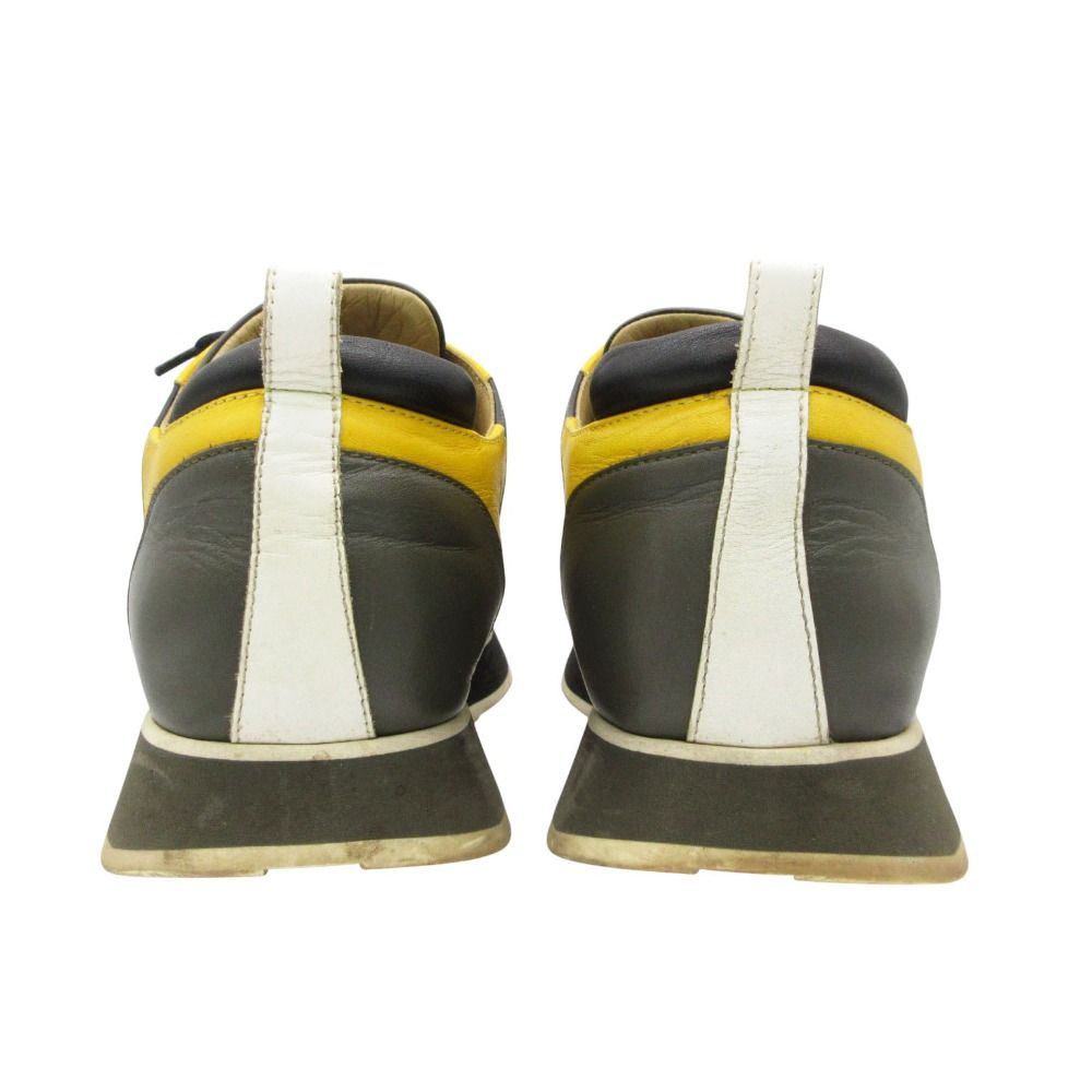 Hermes Revus Sneakers Leather Low Cut Shoes Yellow — view 5