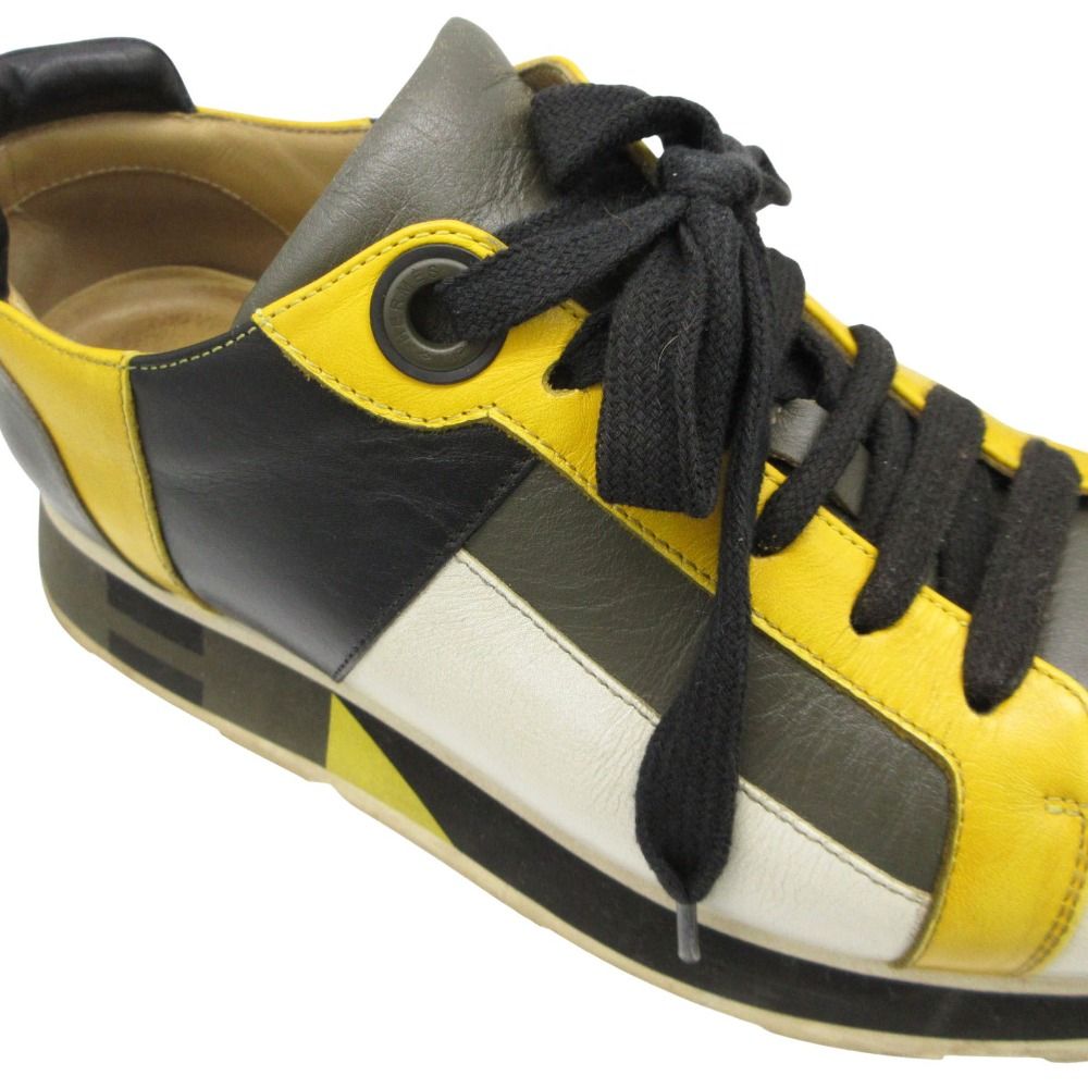 Hermes Revus Sneakers Leather Low Cut Shoes Yellow — view 8