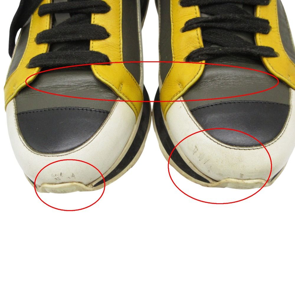 Hermes Revus Sneakers Leather Low Cut Shoes Yellow — view 7
