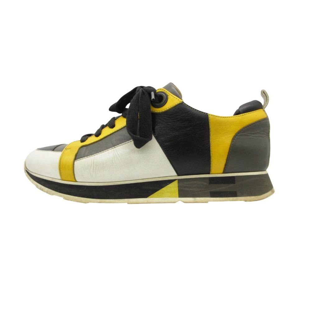 Hermes Revus Sneakers Leather Low Cut Shoes Yellow