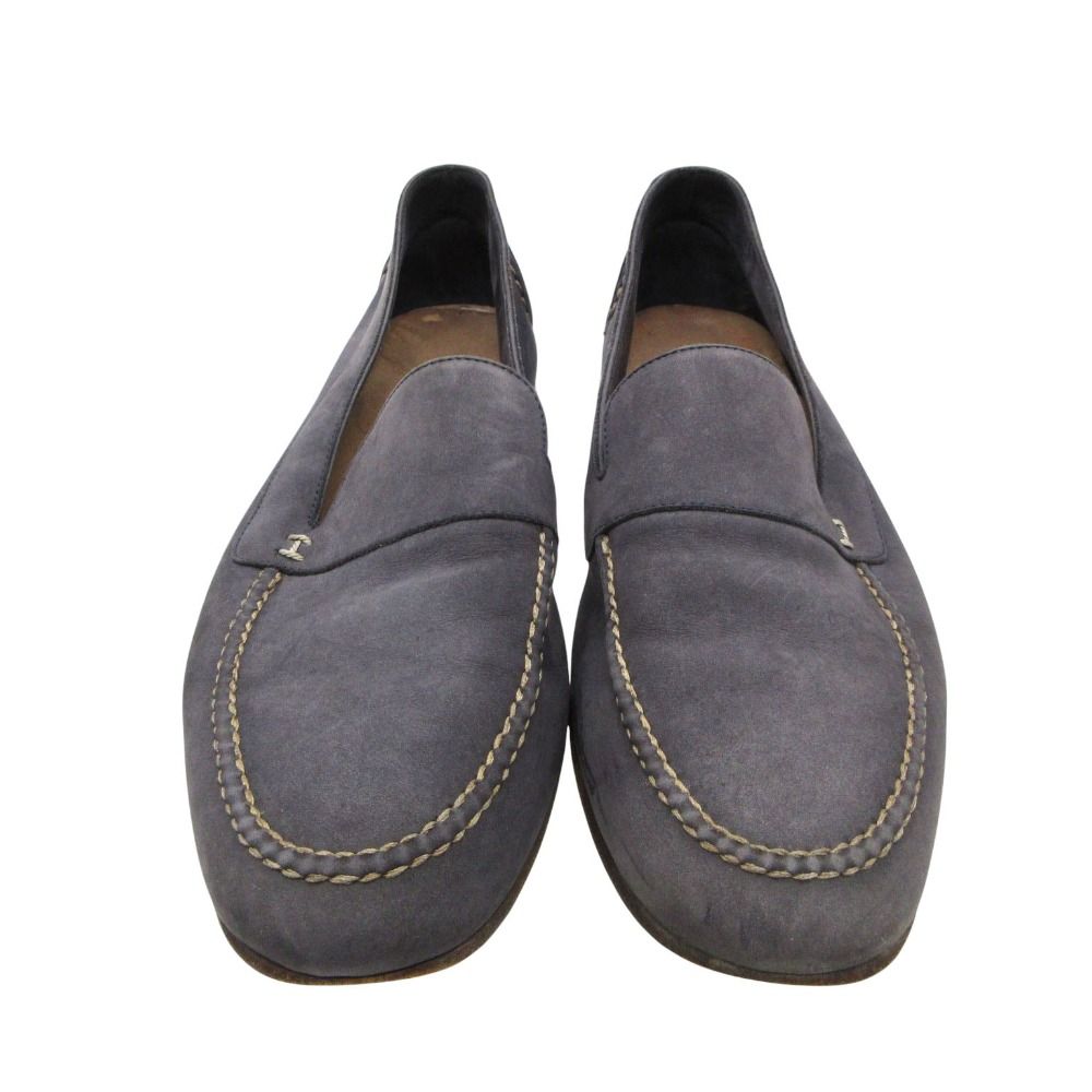 Hermes Loafers Leather Slip on Shoes Stitch Navy — view 4