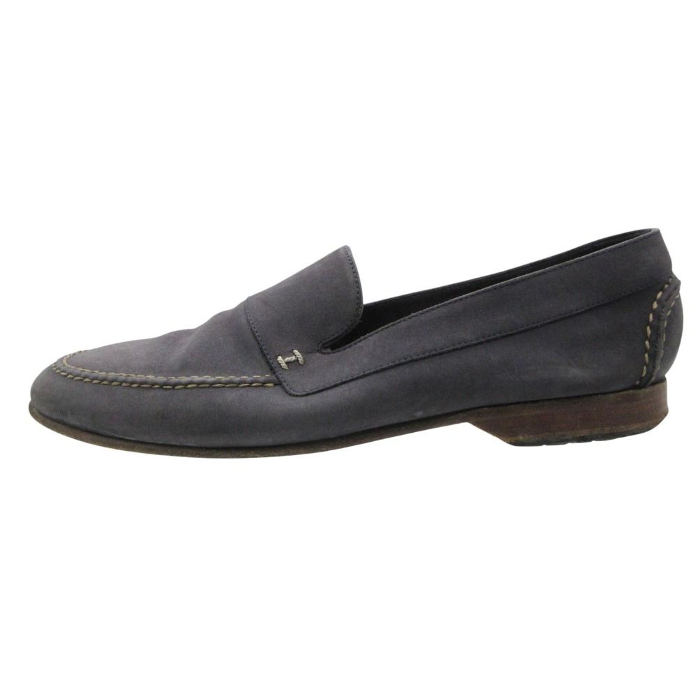 Hermes Loafers Leather Slip on Shoes Stitch Navy — view 2