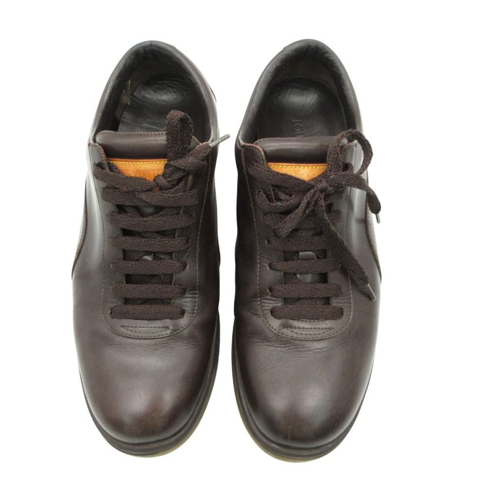 Louis Vuitton Sneakers Leather Low Cut Shoes Brown — view 3