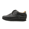 Hermes Quick Sneakers Logo Leather Shoes White Stitch Noir Black