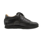 Hermes Quick Sneakers Logo Leather Shoes White Stitch Noir Black — view 2