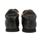 Hermes Quick Sneakers Logo Leather Shoes White Stitch Noir Black — view 9