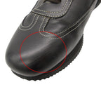 Hermes Quick Sneakers Logo Leather Shoes White Stitch Noir Black — view 8