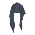 Hermes Shawl Cashmere Silk Scarf Logo Blue