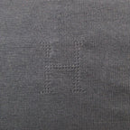 Hermes Shawl Cashmere Silk Scarf Logo Blue — view 4