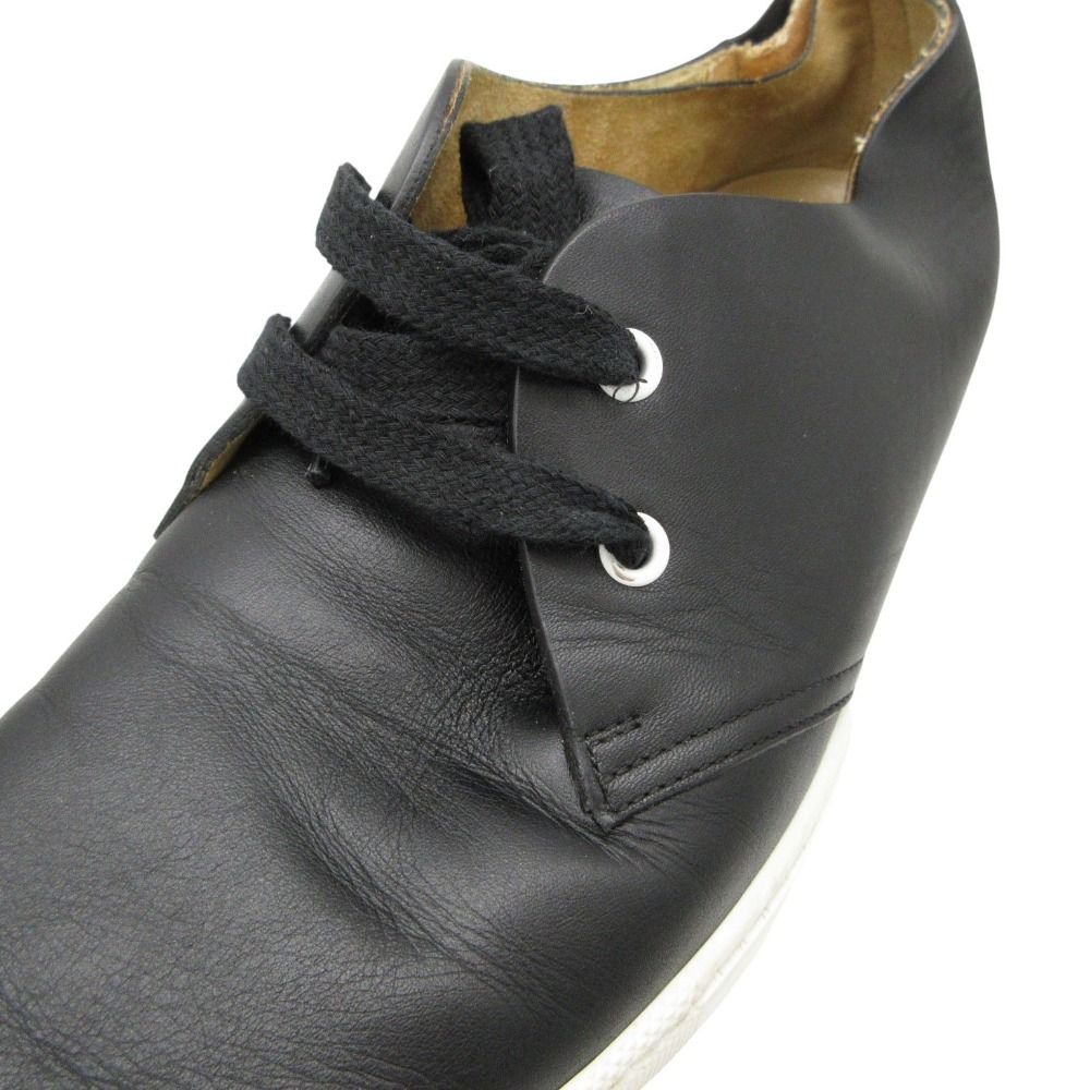 Hermes Ex Bliss Sneakers Leather Shoes Logo Low Cut Black — view 8