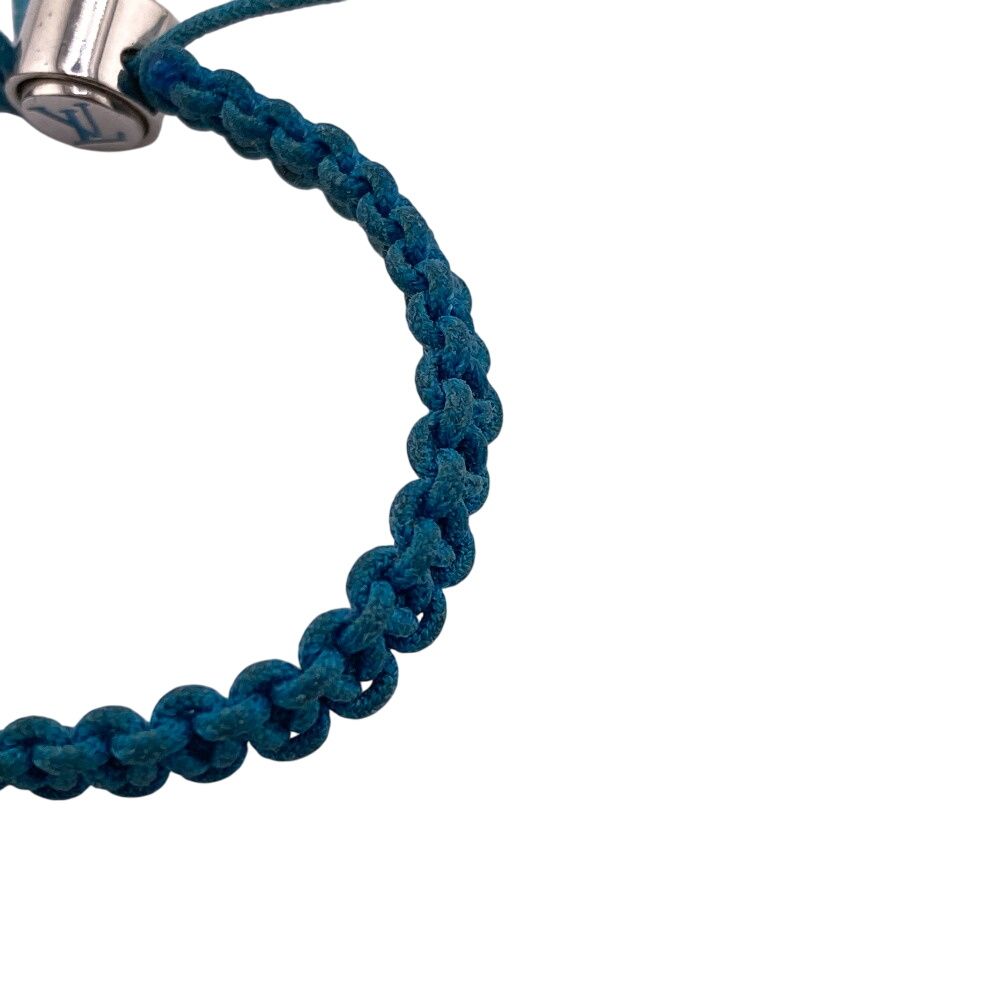 Louis Vuitton Bangle LV Initial Monogram Nylon Bracelet Blue — view 5