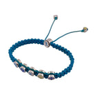 Louis Vuitton Bangle LV Initial Monogram Nylon Bracelet Blue — view 2