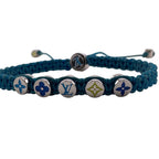 Louis Vuitton Bangle LV Initial Monogram Nylon Bracelet Blue — view 3