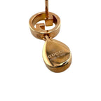Gucci One Side Only Interlocking Crystal Drop Earrings Blanc Di Metal Pink Gold — view 6