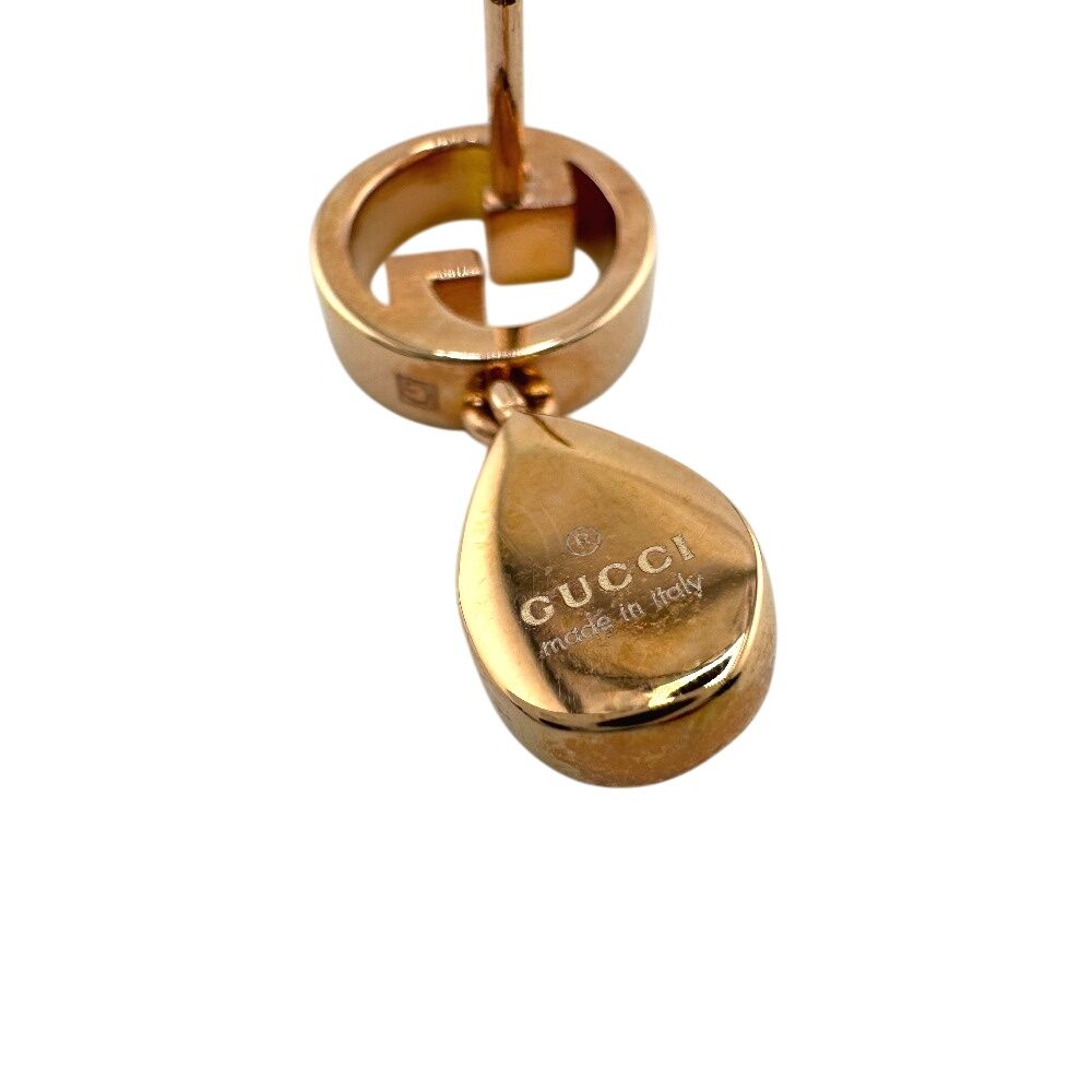 Gucci One Side Only Interlocking Crystal Drop Earrings Blanc Di Metal Pink Gold — view 6