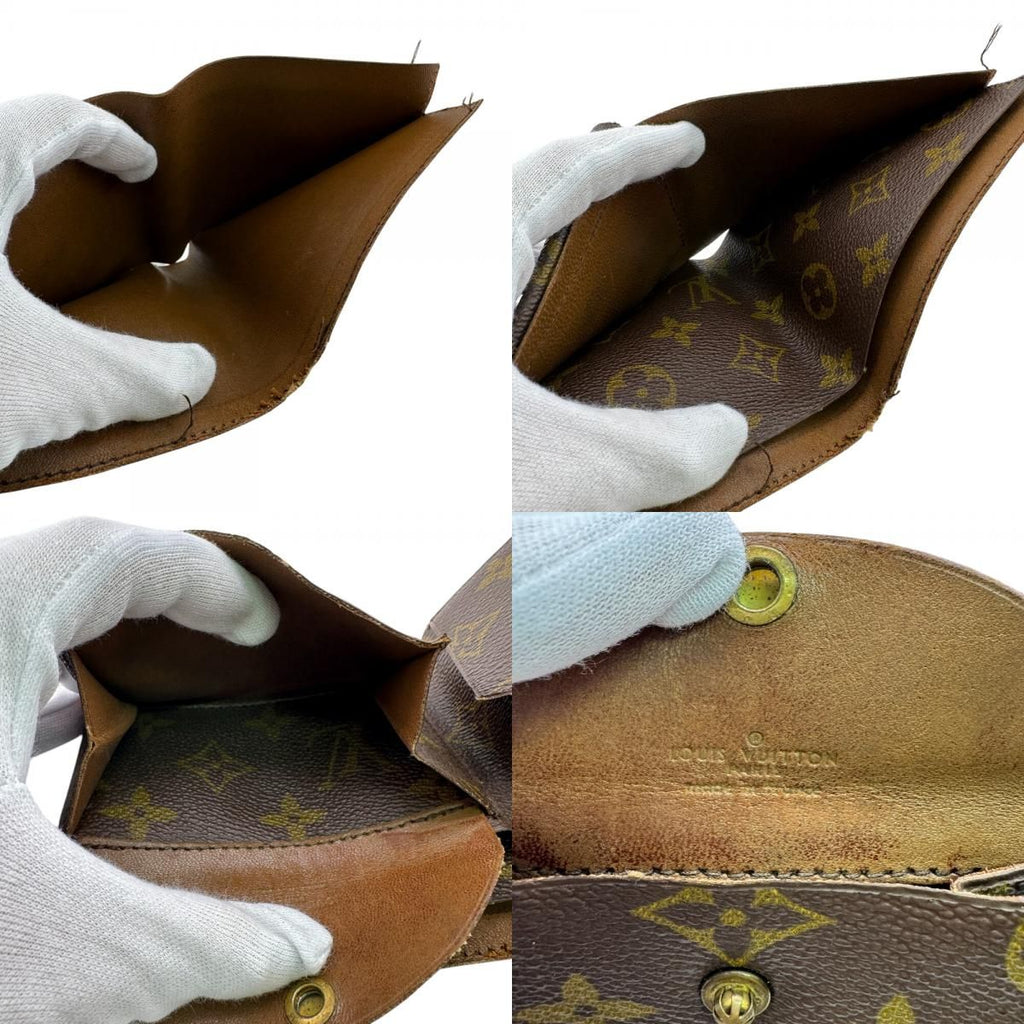 Louis Vuitton Vintage Coin Case Monogram Leather Bifold Wallet Beige — view 8