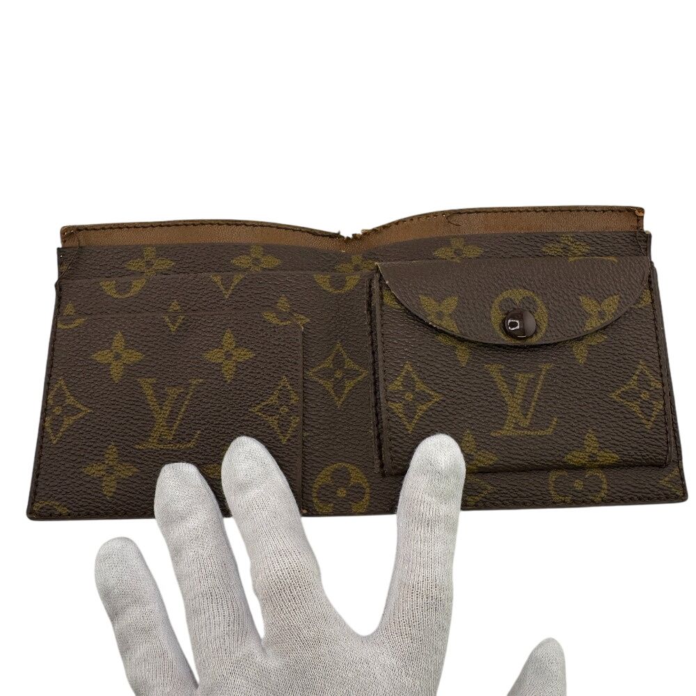 Louis Vuitton Vintage Coin Case Monogram Leather Bifold Wallet Beige — view 7