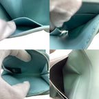 Fendi Micro L-shaped Zipper Selleria Peekaboo Leather Trifold Wallet Blue — view 6