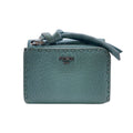 Fendi Micro L-shaped Zipper Selleria Peekaboo Leather Trifold Wallet Blue