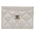 Chanel Card Case CC Logo Classic Caviar Leather White