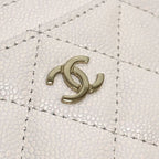 Chanel Card Case CC Logo Classic Caviar Leather White — view 7