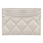 Chanel Card Case CC Logo Classic Caviar Leather White — view 2