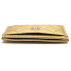 Chanel Card Case CC Logo Classic Caviar Leather Gold — view 6