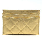 Chanel Card Case CC Logo Classic Caviar Leather Gold — view 2