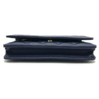 Chanel Shoulder Bag CC Logo Classic Caviar Leather Blue — view 5