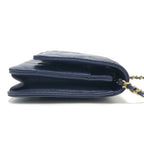 Chanel Shoulder Bag CC Logo Classic Caviar Leather Blue — view 4