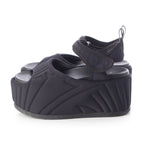 Fendi Fabric Logo Platform Sandals Black — view 3