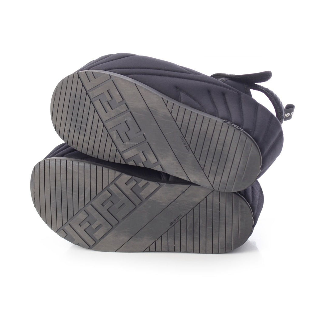 Fendi Fabric Logo Platform Sandals Black — view 5