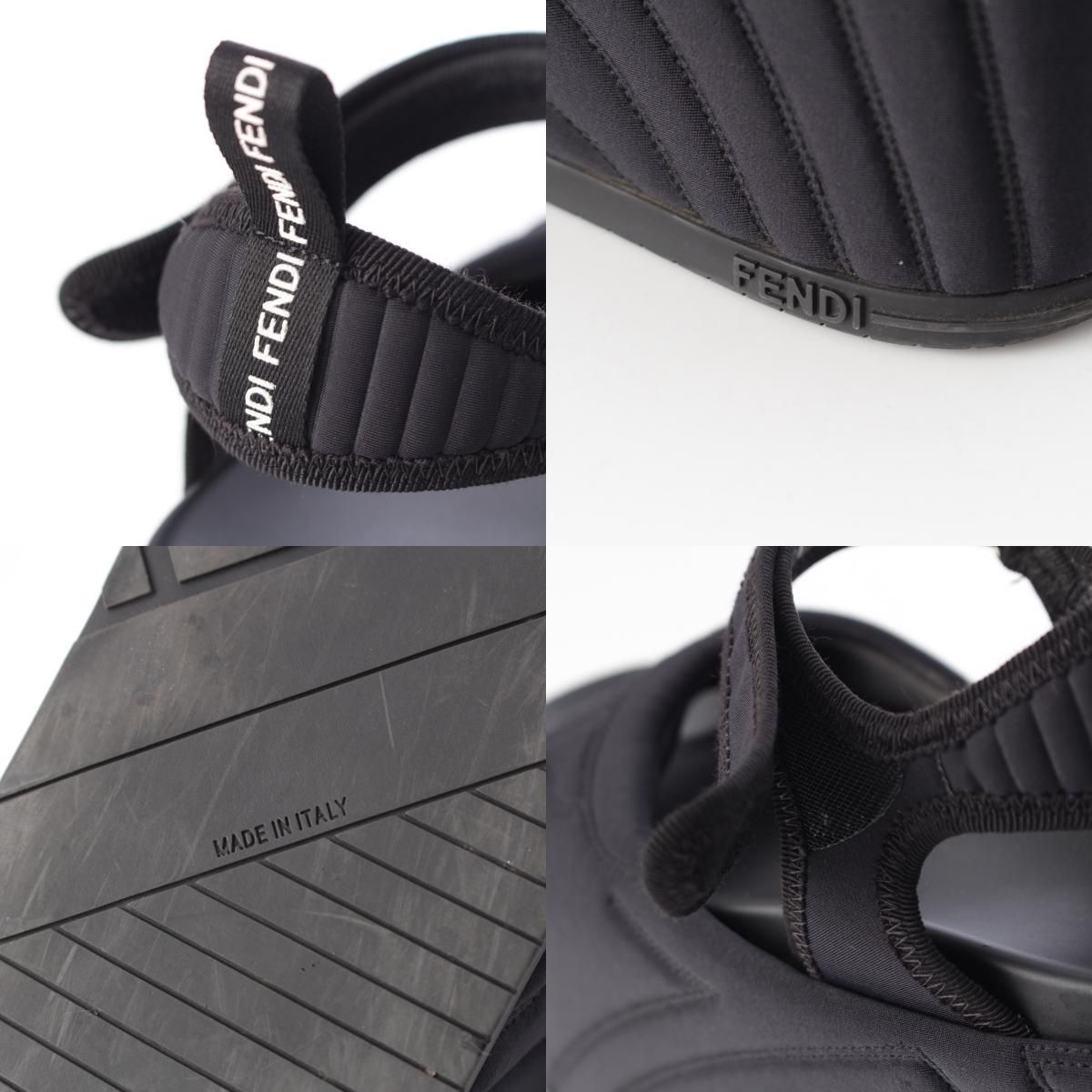 Fendi Fabric Logo Platform Sandals Black — view 9