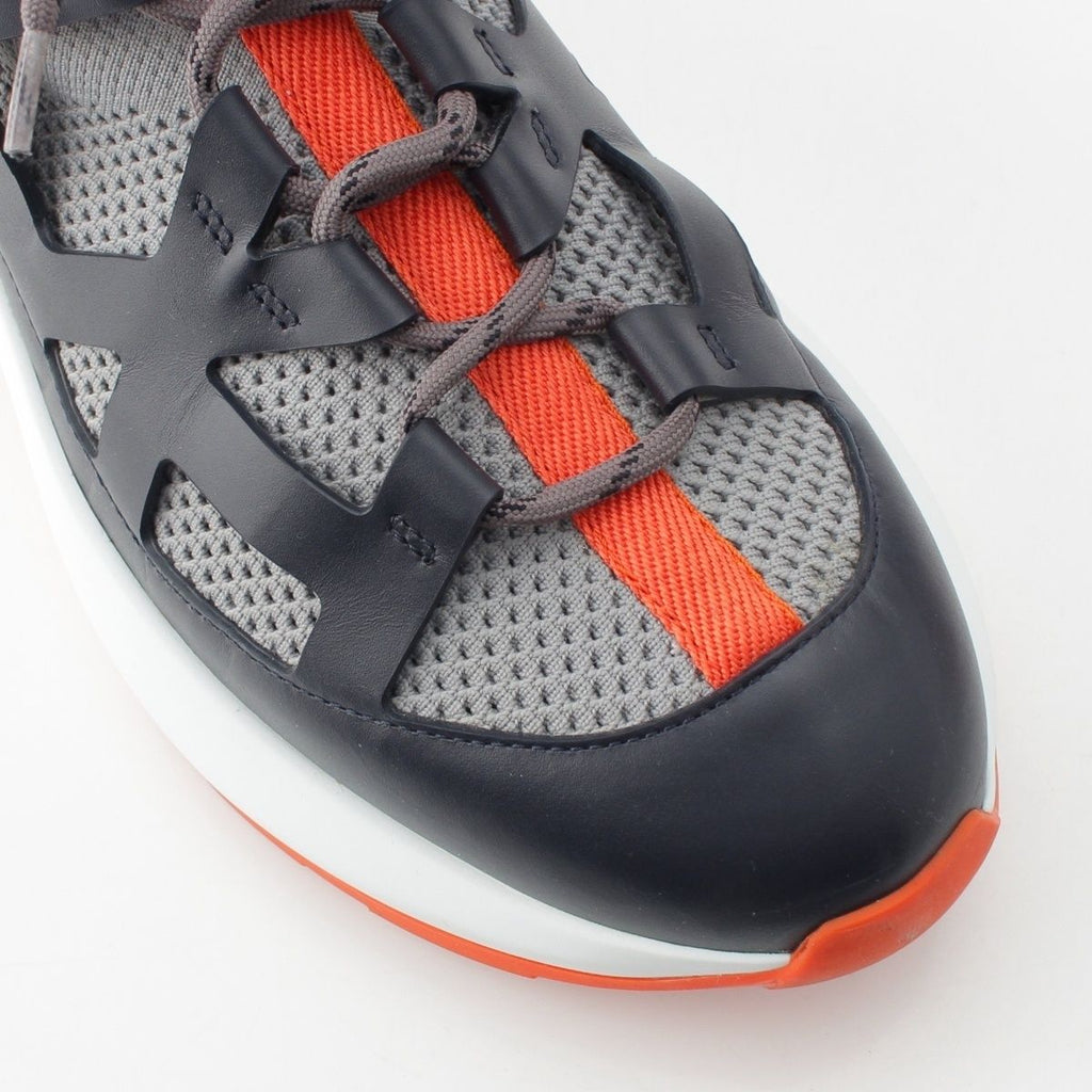 Hermes Katana Leather Mesh Low Cut Sneakers Gray — view 6