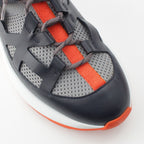 Hermes Katana Leather Mesh Low Cut Sneakers Gray — view 6