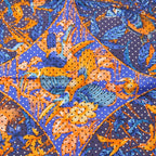 Hermes Carre 140 Silk Tropiques Tropical Scarf Blue Orange — view 6